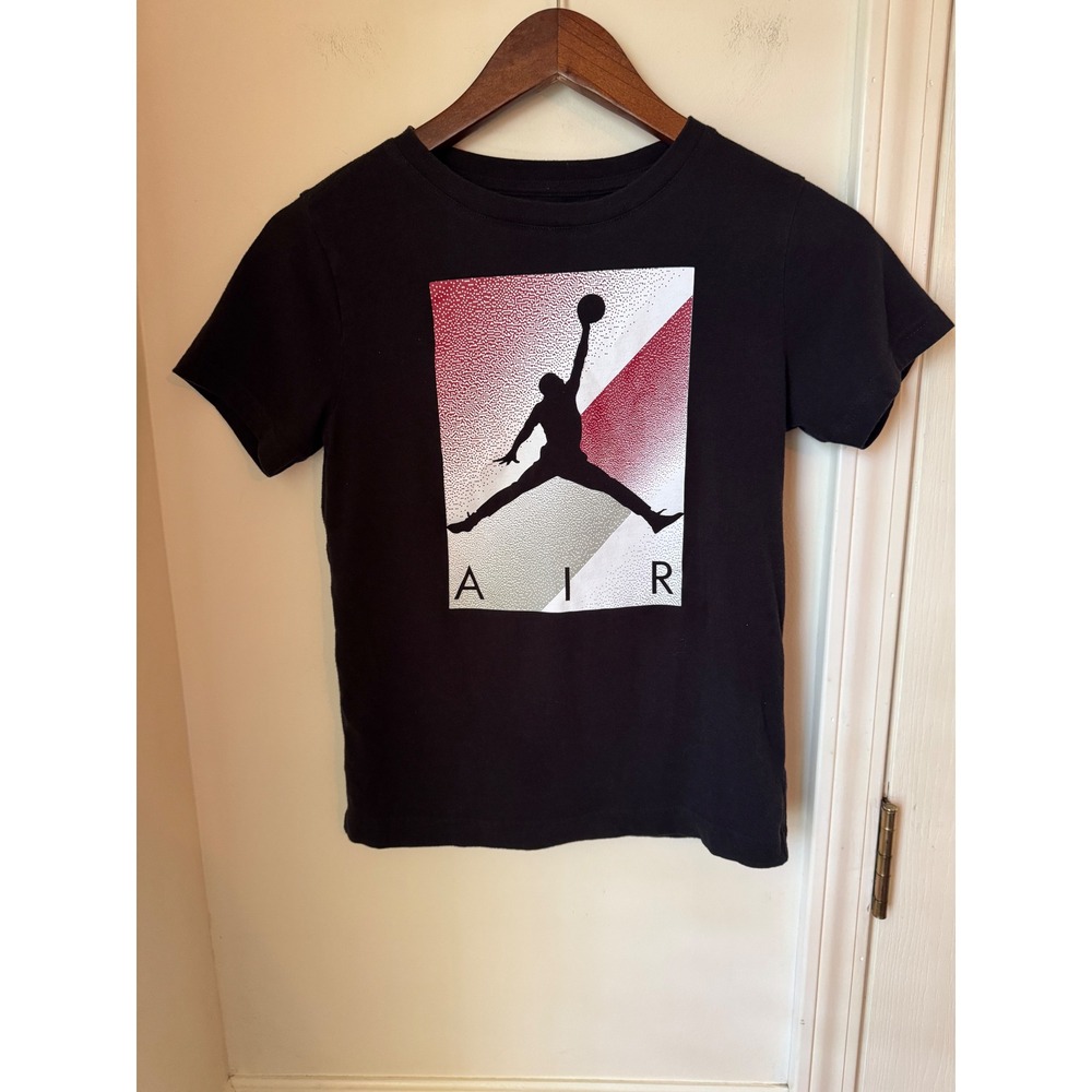 Jordan Boys Jumpman Air Graphic T-Shirt Black Red Size M 10-12 956173